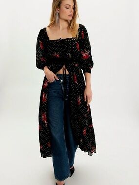 Free People Morning meadows long sleeve dress size small NWT